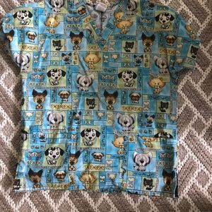 Puppy and kitty scrub top
